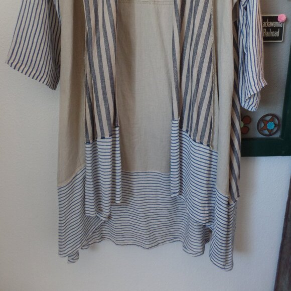 Paper Lace LOVE Kimono Linen Jacket Hi-Lo Shift OS NWOT - Picture 4 of 9